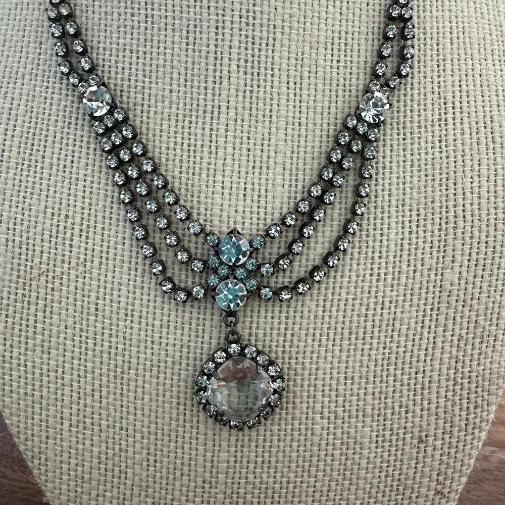 Y2K Vintage dainty rhinestone elegant sparkling necklace - Picture 3 of 3